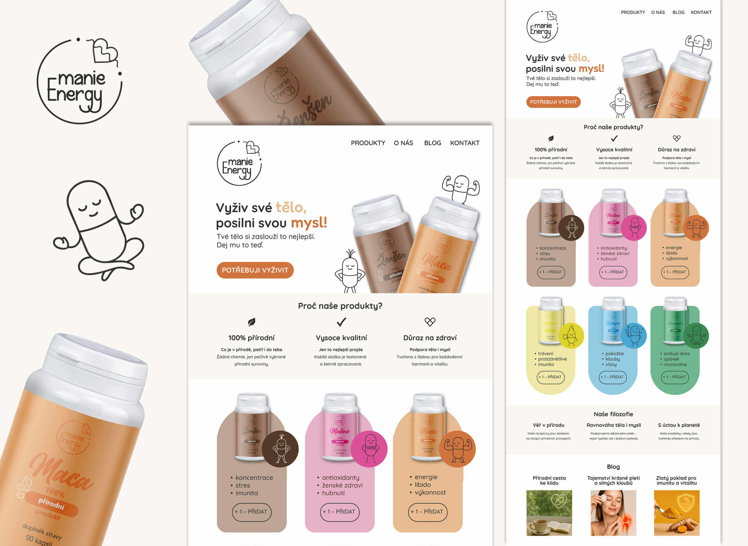 Webdesign doplňky stravy Návrh webu pro přírodní doplňky stravy